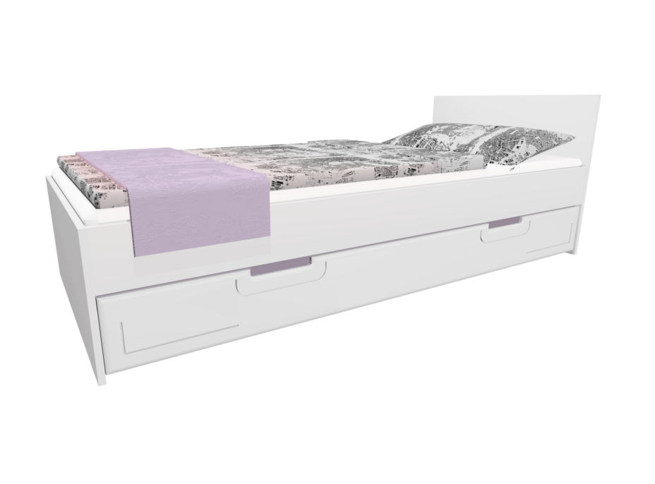 Detská posteľ so zásuvkou - BOSTON 200x90 cm - fialová
