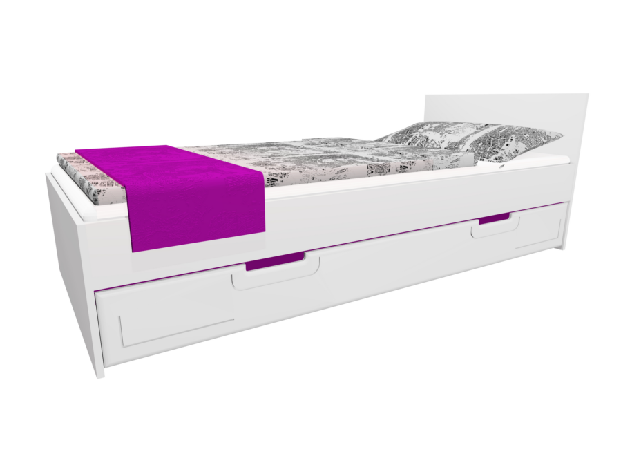 Detská posteľ so zásuvkou - BOSTON 200x90 cm - tmavo fialová
