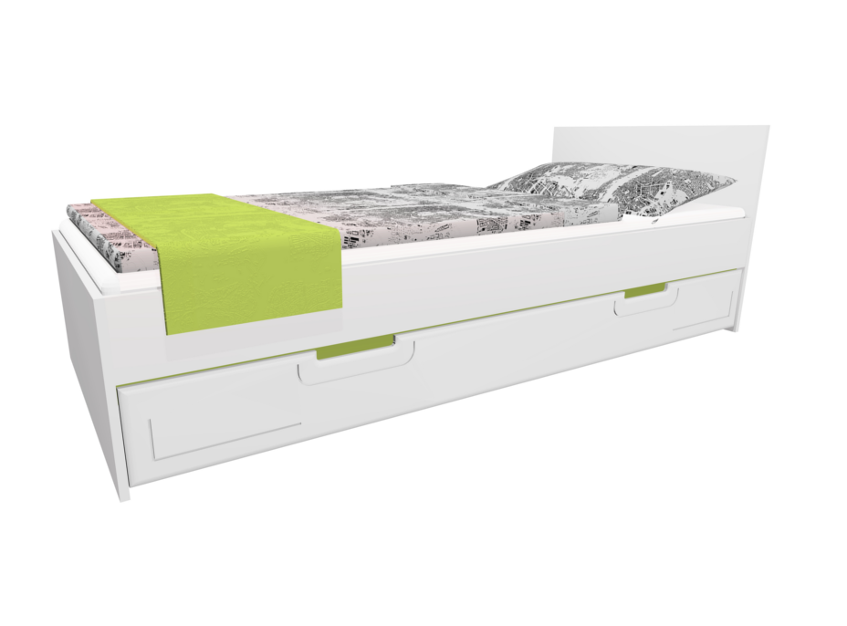 Detská posteľ so zásuvkou - BOSTON 200x90 cm - zelená