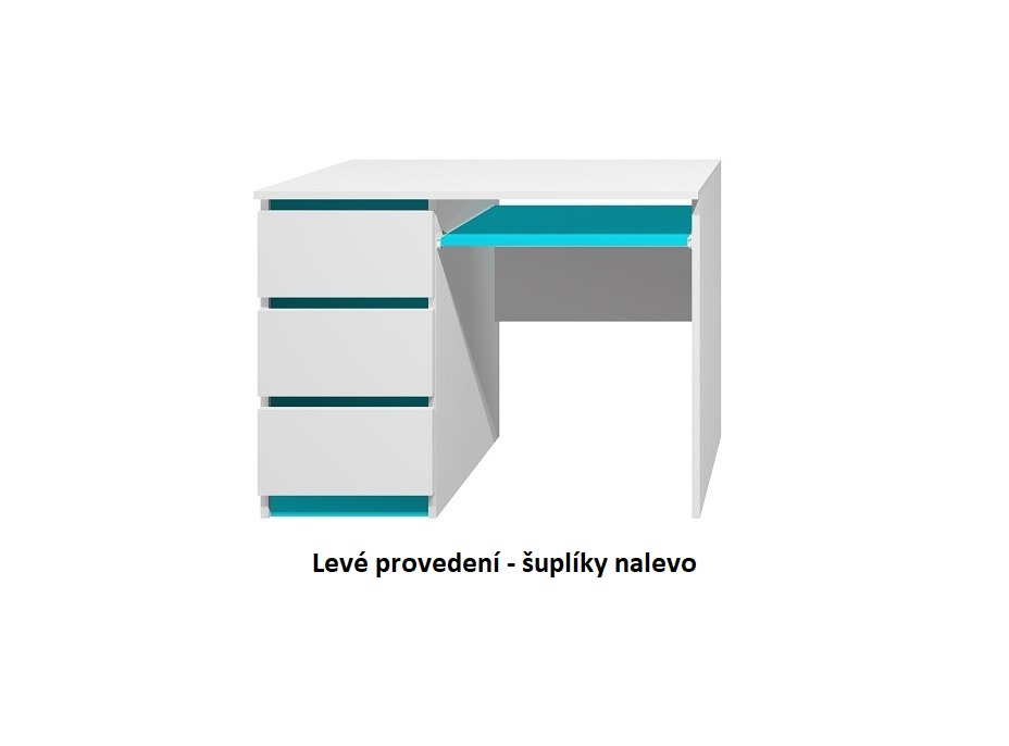 Písací stôl - CITY TYP A - ľavé prevedenie