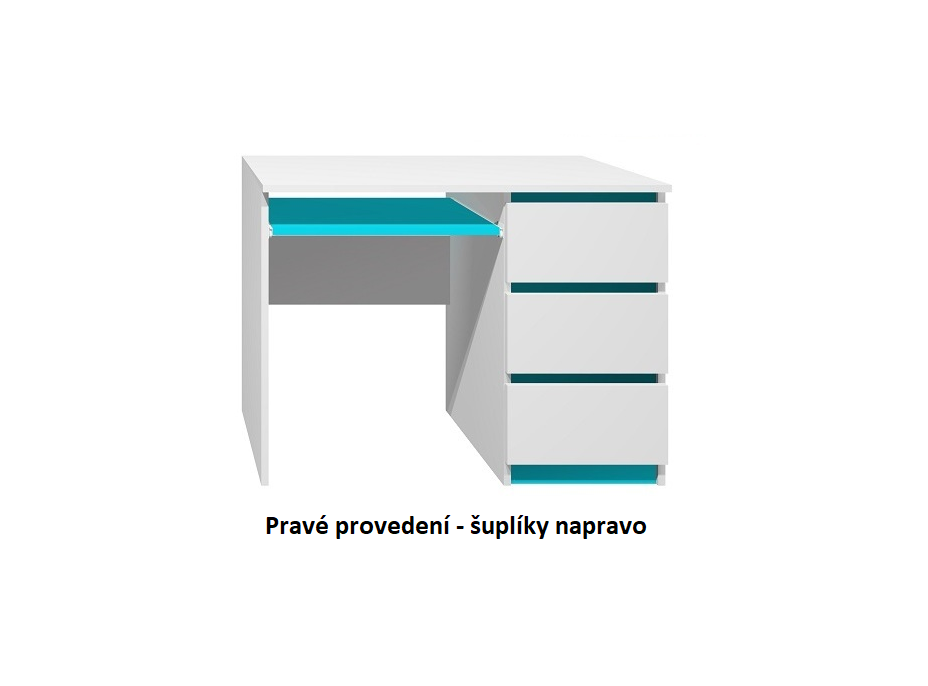 Písací stôl - CITY TYP A - pravé prevedenie