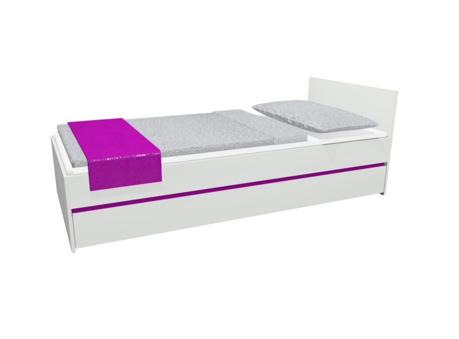 Detská posteľ so zásuvkou - CITY 200x90 cm - tmavo fialová
