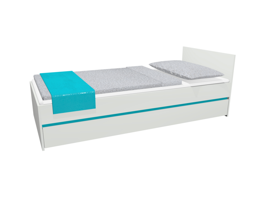 Detská posteľ so zásuvkou - CITY 200x90 cm - tyrkysová