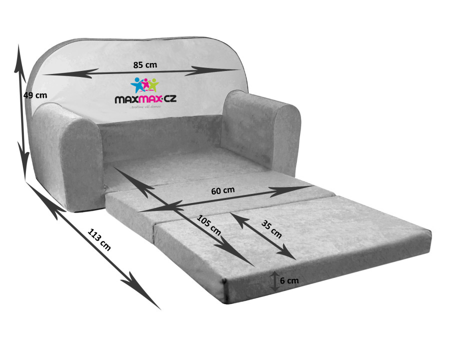 Detská rozkladacia pohovka PRINCEZNA