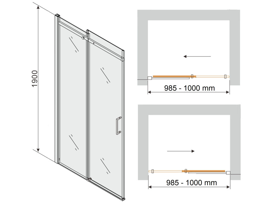 Sprchové dvere maxmax MEXEN OMEGA 100 cm