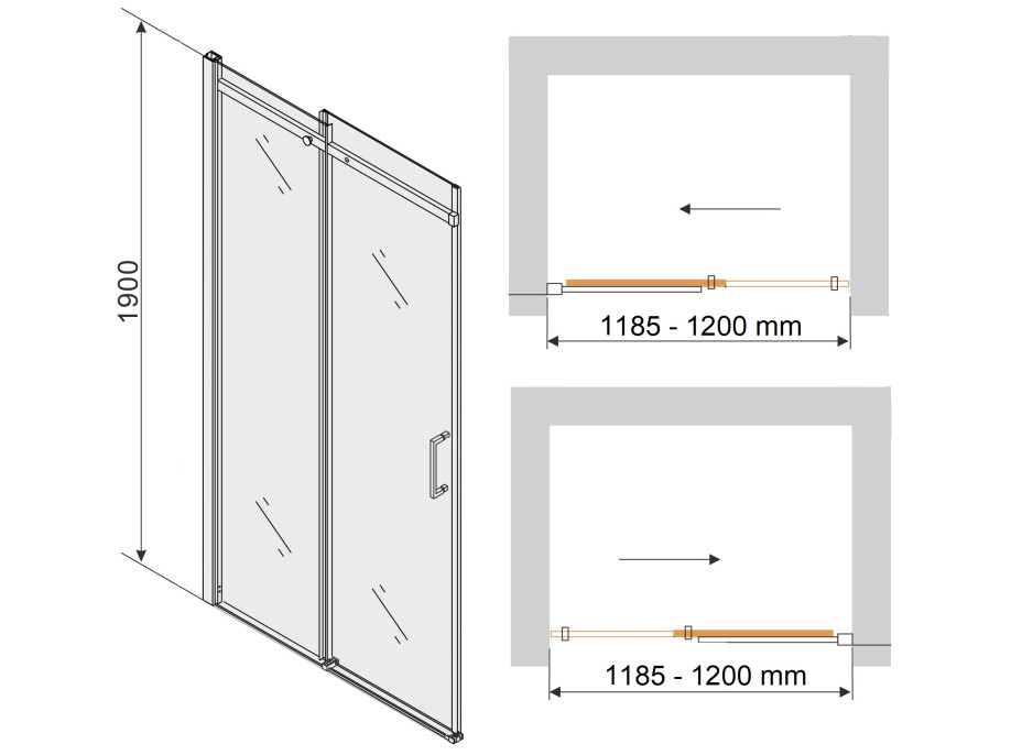 Sprchové dvere maxmax MEXEN OMEGA 120 cm