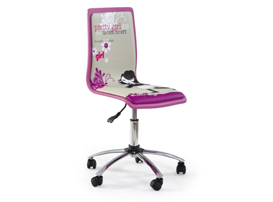Detská otočná stolička PRETTY GIRL ružová