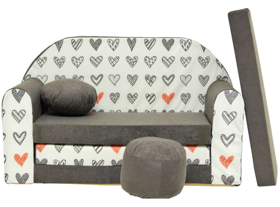 Detská pohovka SRDIEČKA - biela