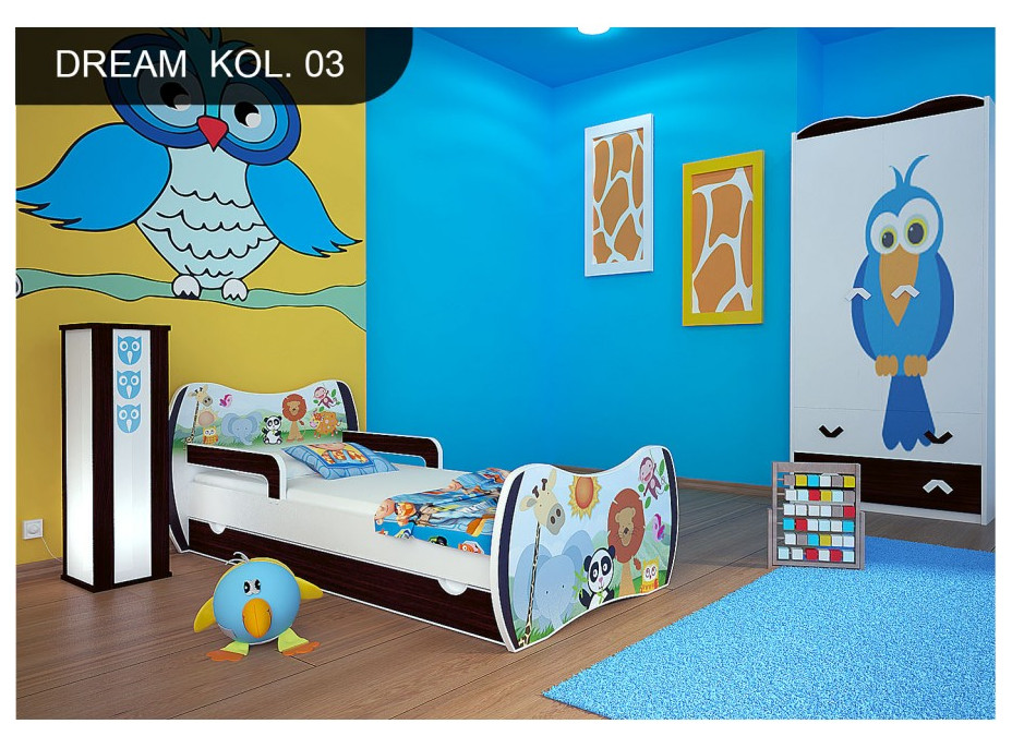 Detská posteľ so zásuvkou 160x80cm ZVIERATKÁ + matrace ZADARMO!
