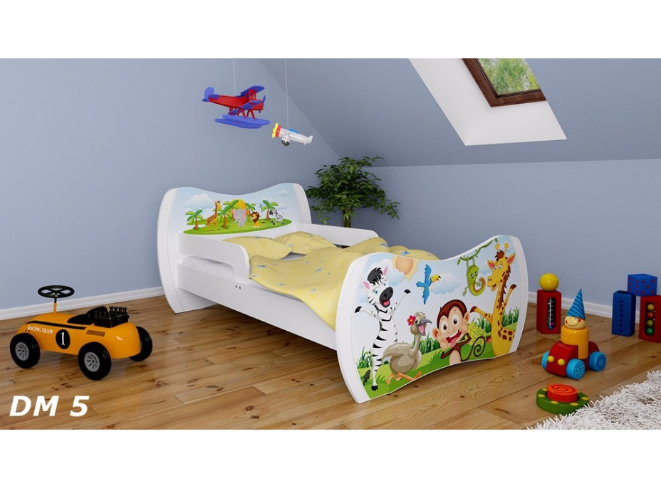 Detská posteľ bez šuplíku 140x70cm ZVIERACIE Partička + matrace ZADARMO!