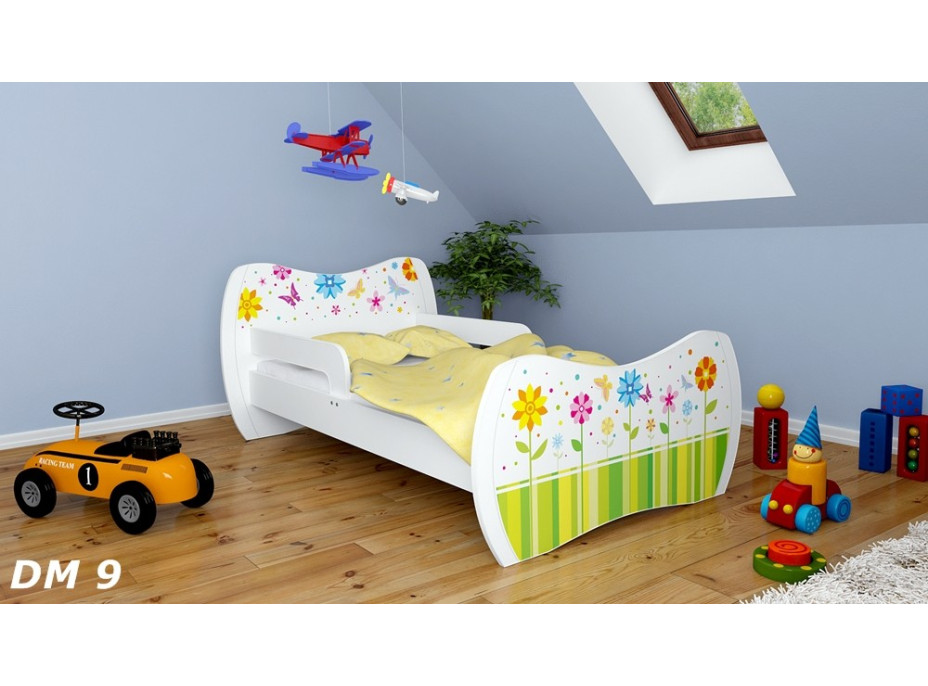Detská posteľ bez šuplíku 140x70cm ROZKVITNUTÁ LÚKA + matrace ZADARMO!