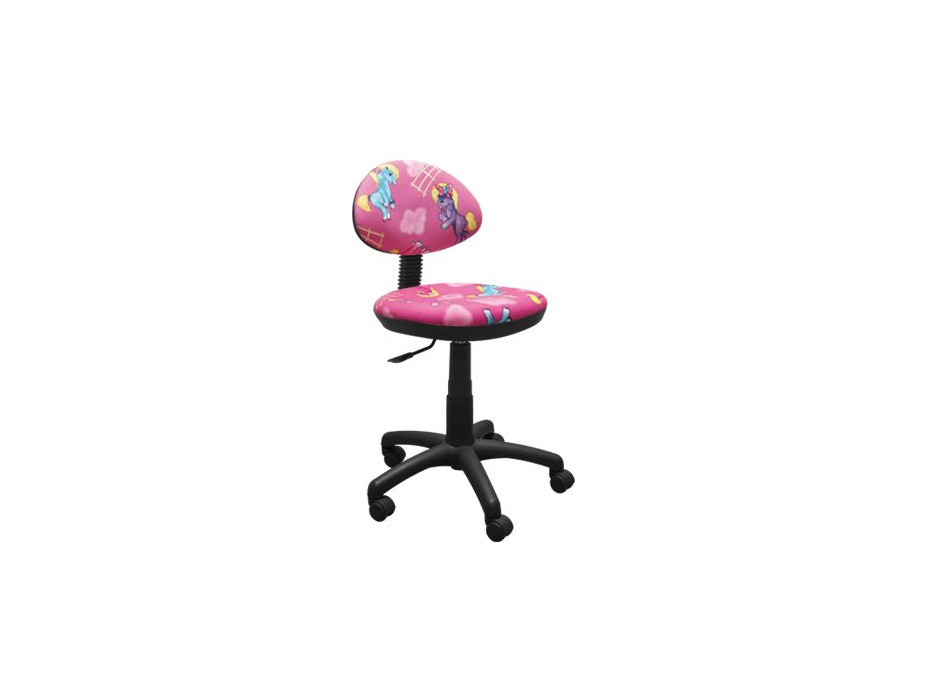 Detská otočná stolička KIRA - PONÍK ružová
