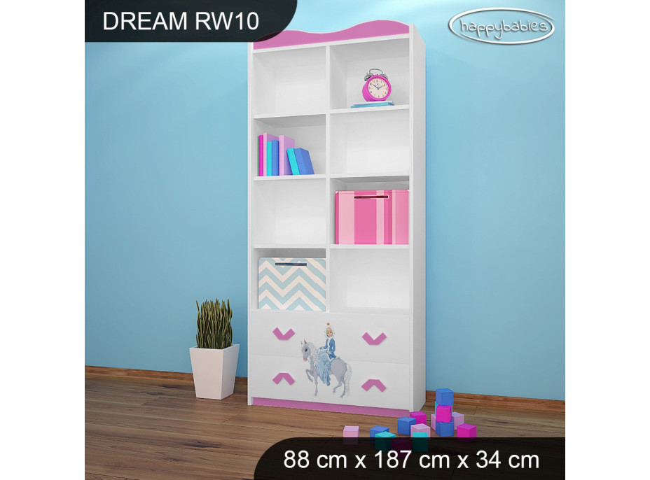 Detský úložný regál - ĽADOVÁ PRINCEZNA - TYP 10 - VYSOKÝ