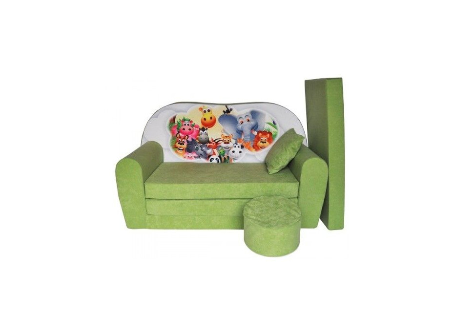Detská pohovka SAFARI - zelená