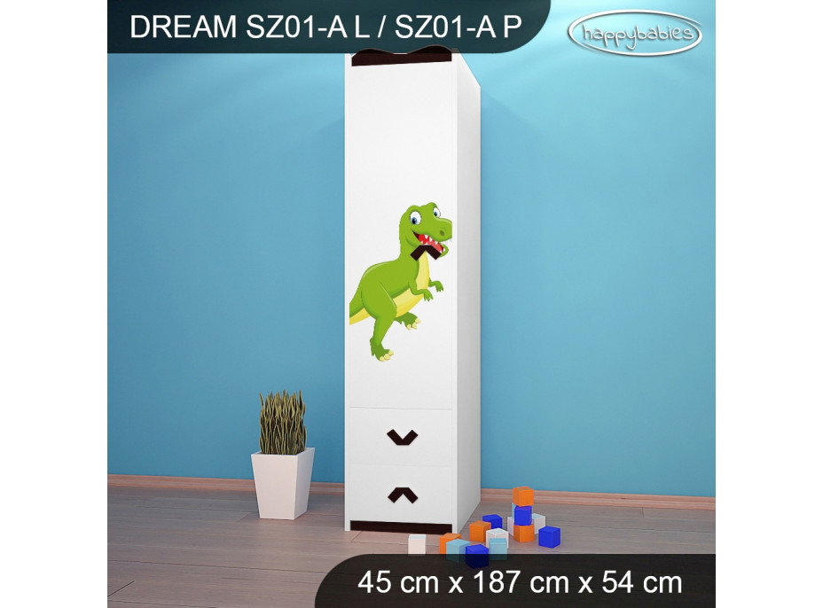 Detská skriňa DINOSAURI - TYP 1A