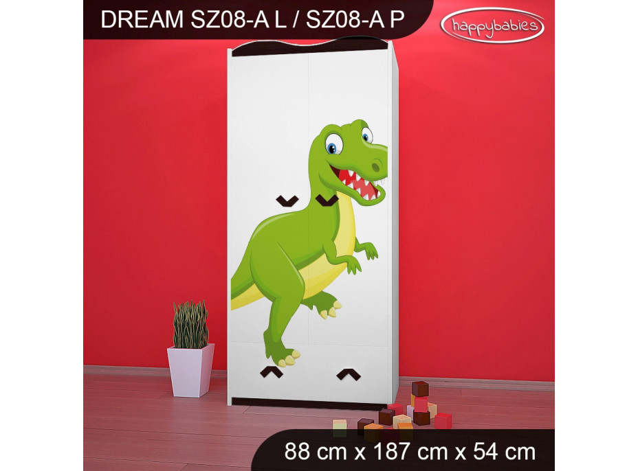 Detská skriňa DINOSAURI - TYP 8A