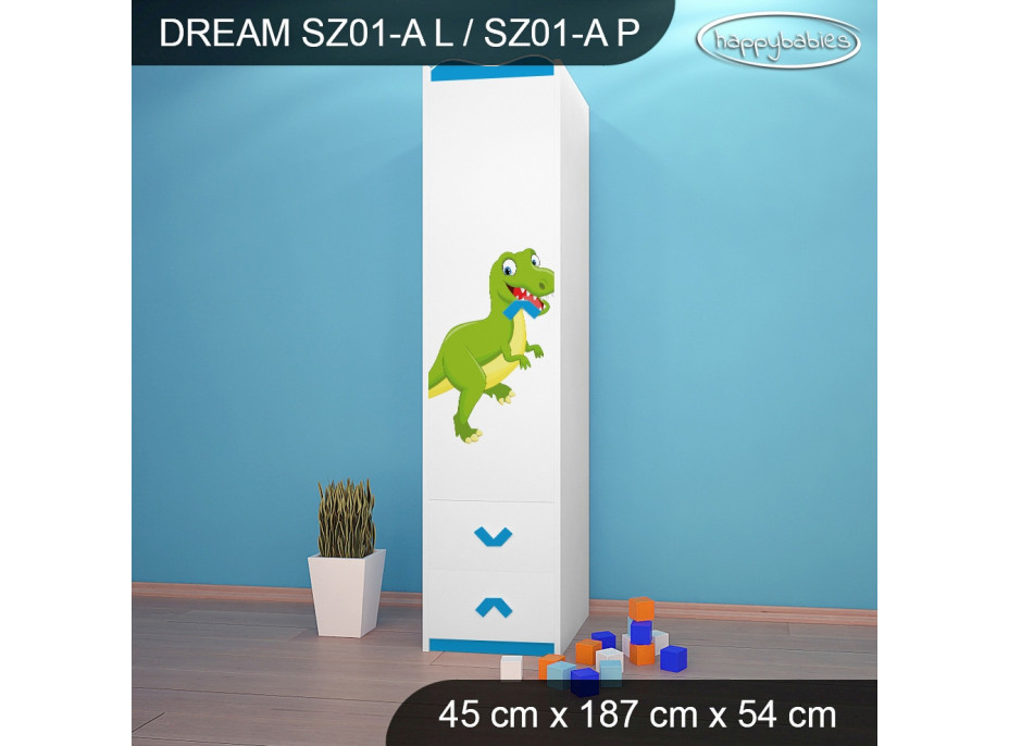 Detská skriňa DINOSAURI - TYP 1A