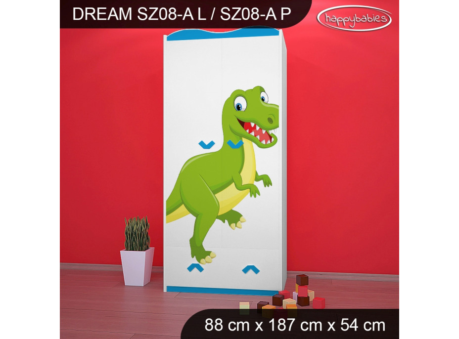 Detská skriňa DINOSAURI - TYP 8A