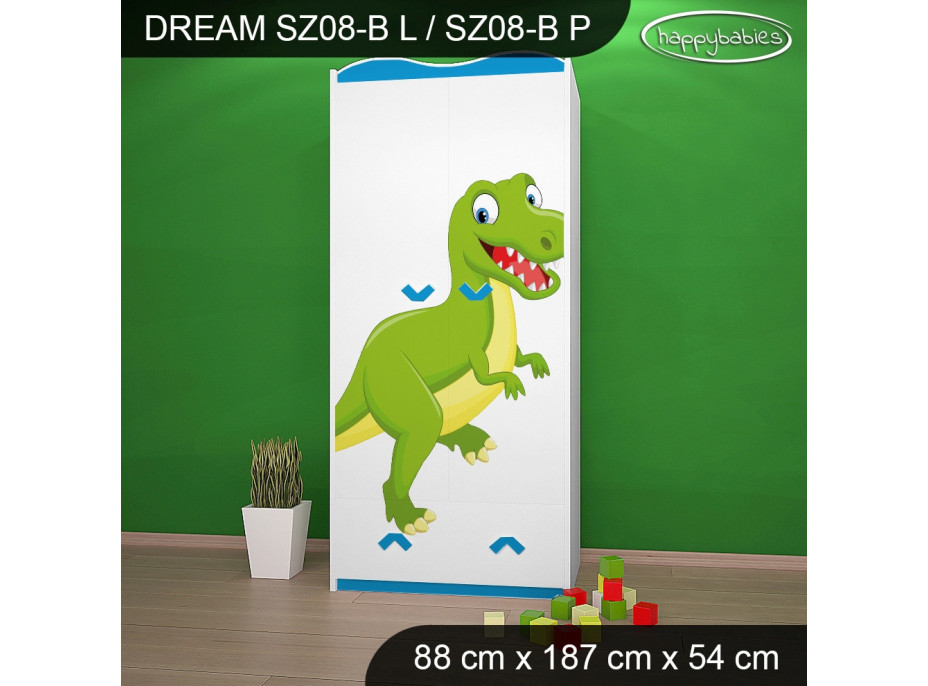 Detská skriňa DINOSAURI - TYP 8B