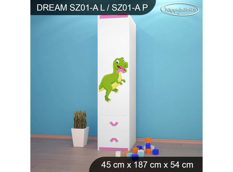 Detská skriňa DINOSAURI - TYP 1A