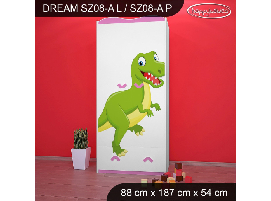 Detská skriňa DINOSAURI - TYP 8A
