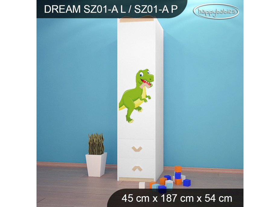 Detská skriňa DINOSAURI - TYP 1A