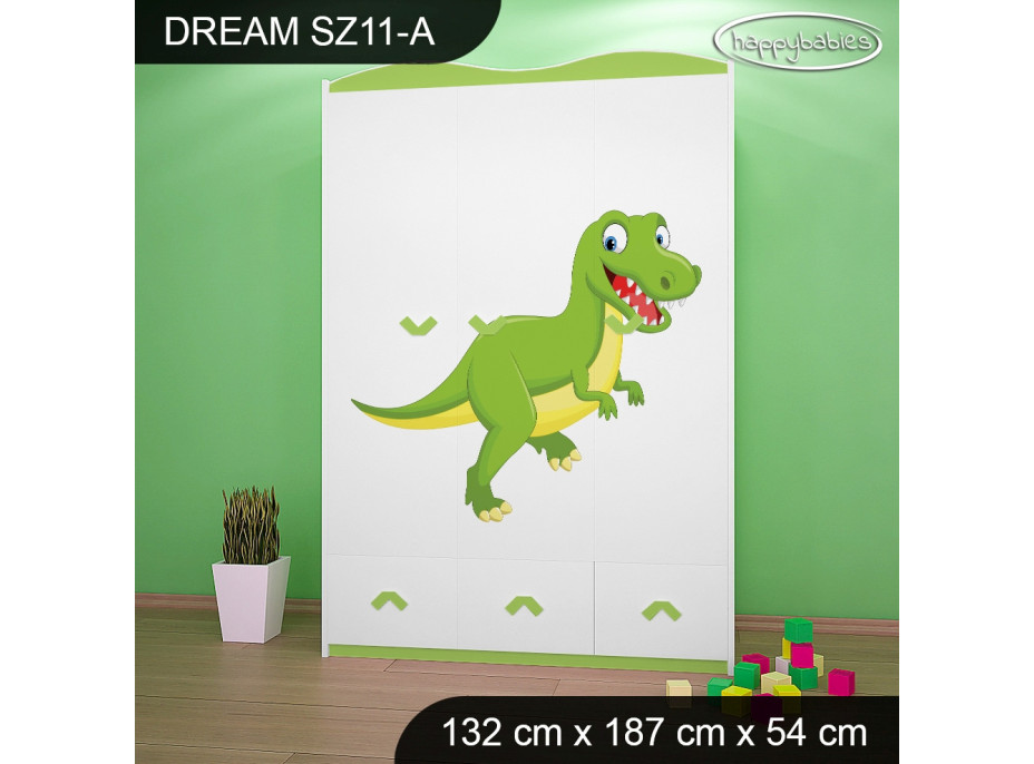 Detská skriňa DINOSAURI - TYP 11A