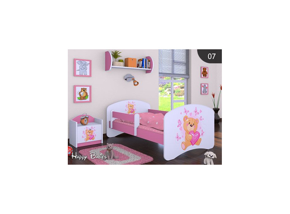 Detská posteľ bez šuplíku 160x80cm MÍŠA - ružová