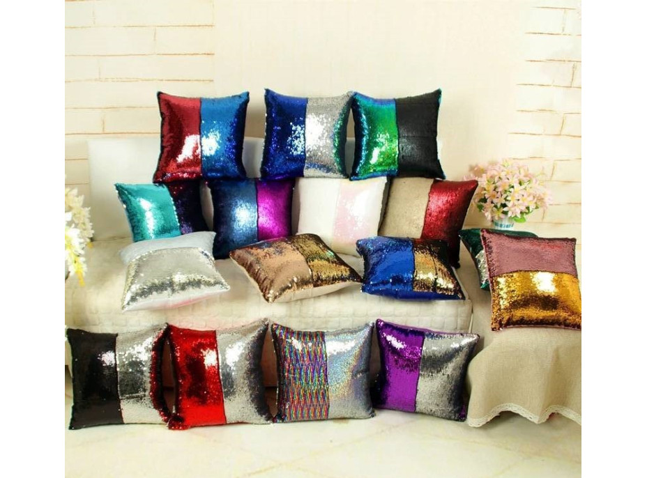 Flitrový vankúš STŘÍBRNORŮŽOVÝ