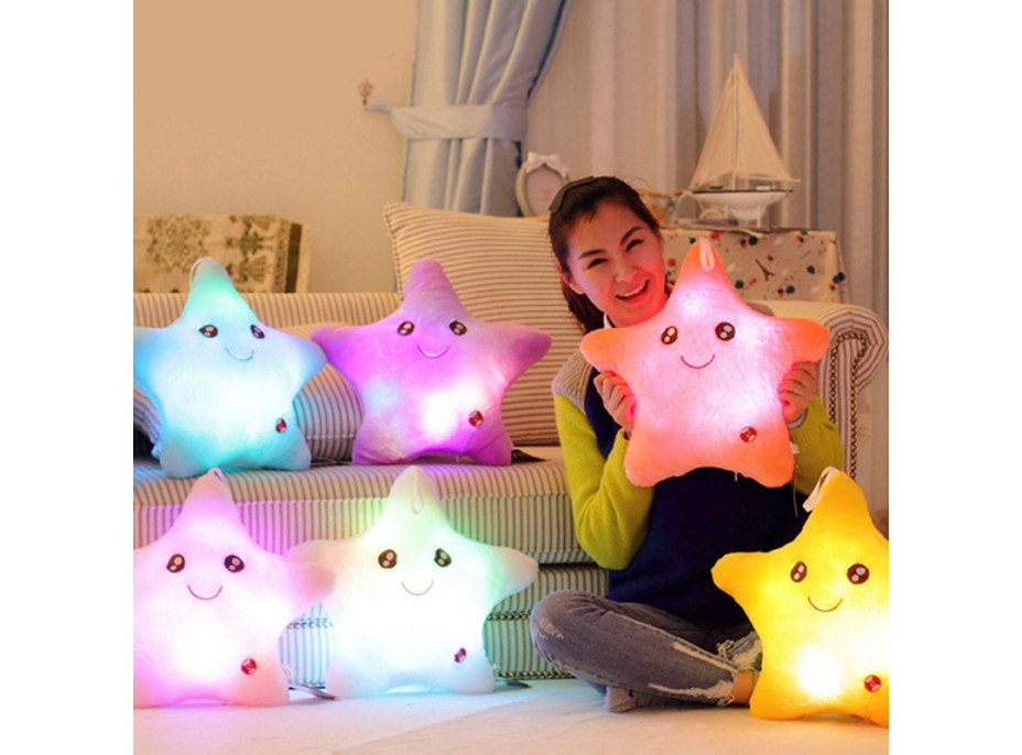 Svietiace vankúš HVIEZDA - modrý