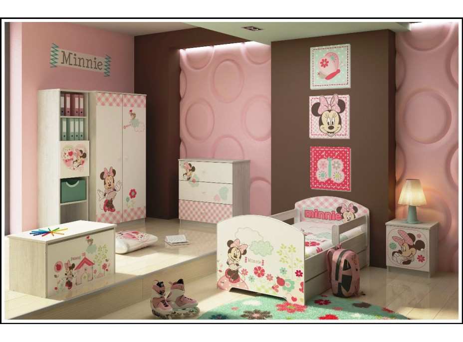 SKLADOM: Detská posteľ Disney - MYŠKA MINNIE 140x70 cm
