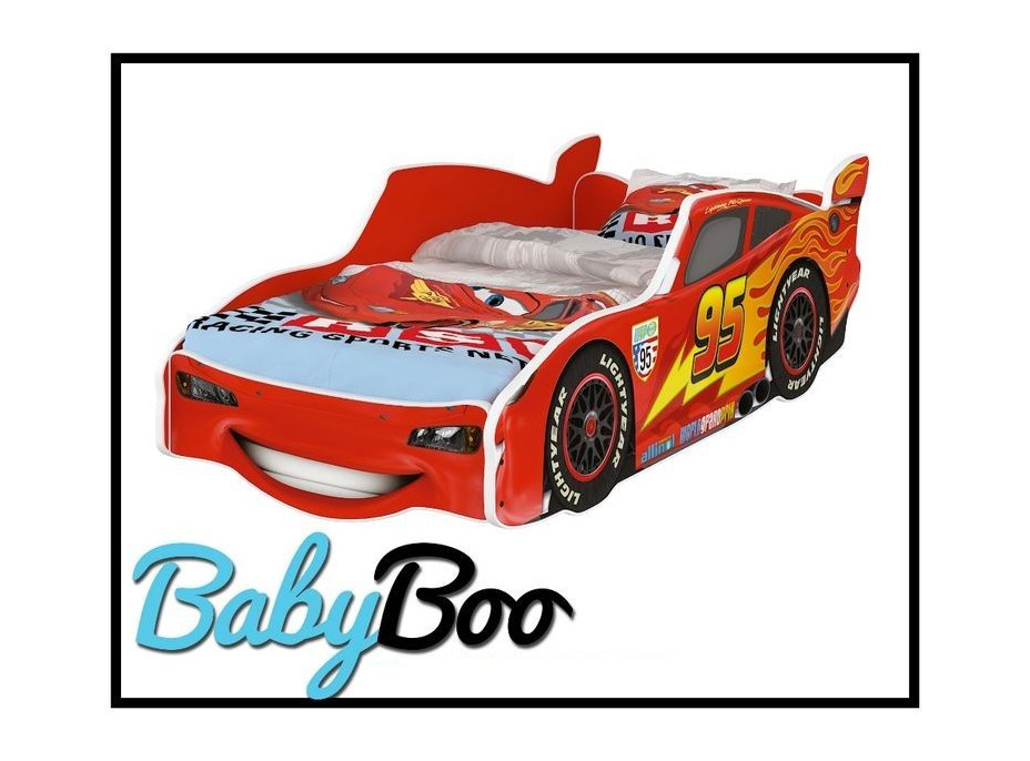 Detská autoposteľ Disney 140x70 - BLESK MCQUEEN červená