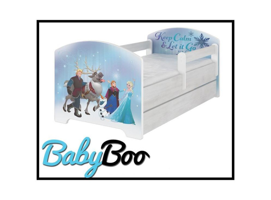 Detská posteľ bez šuplíku Disney - ĽADOVEJ KRÁĽOVSTVO 160x80 cm