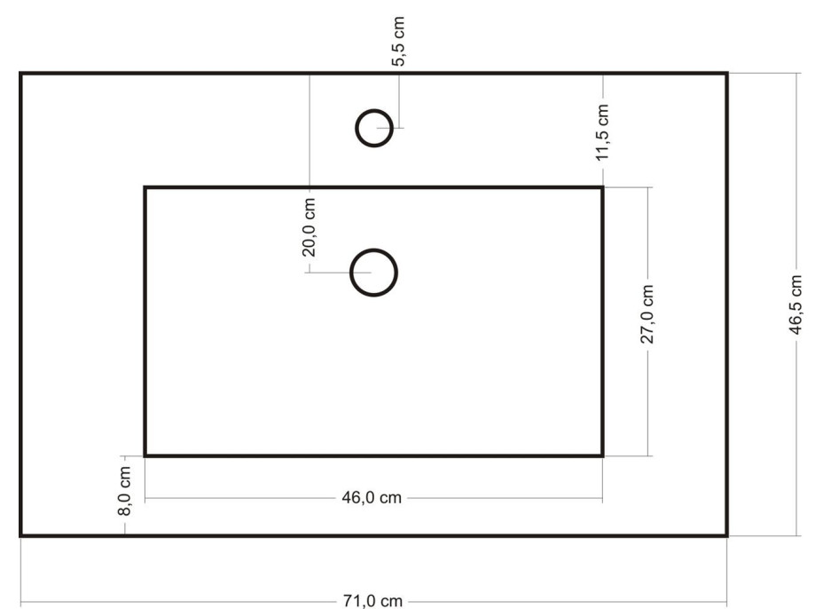 Keramické umývadlo DAPHNE 70