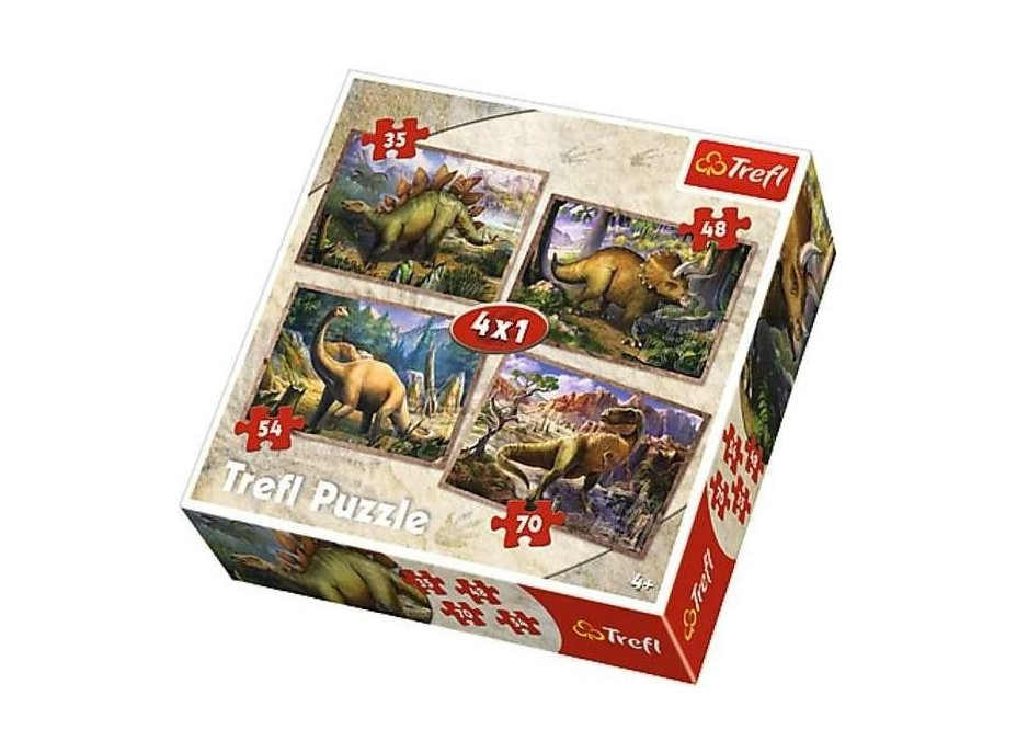 TREFL Puzzle Dinosaury 4v1 (35,48,54,70 dielikov)