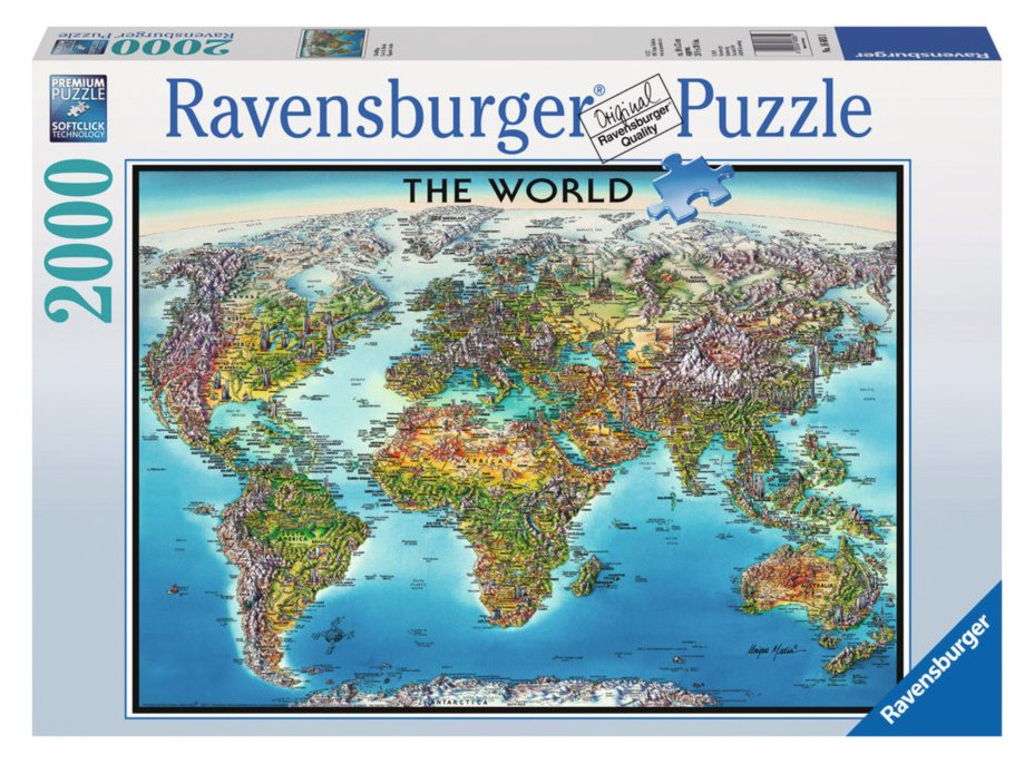 Puzzle Mapa sveta - 2000 dielikov
