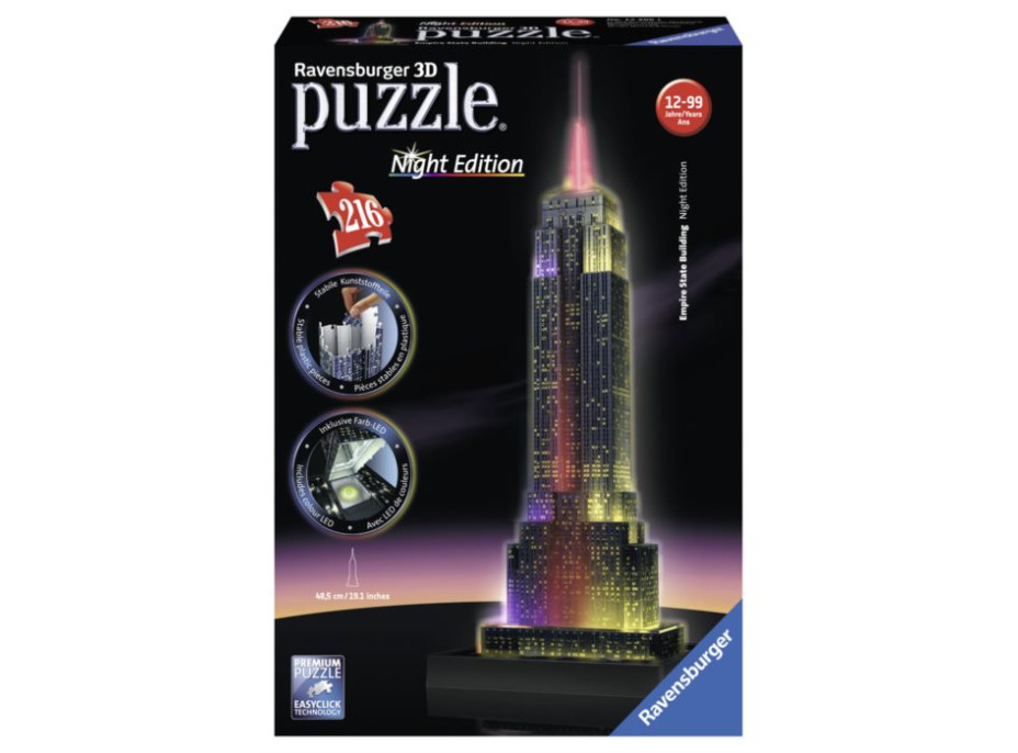 Svietiace 3D puzzle Empire State Building - 216 dielikov