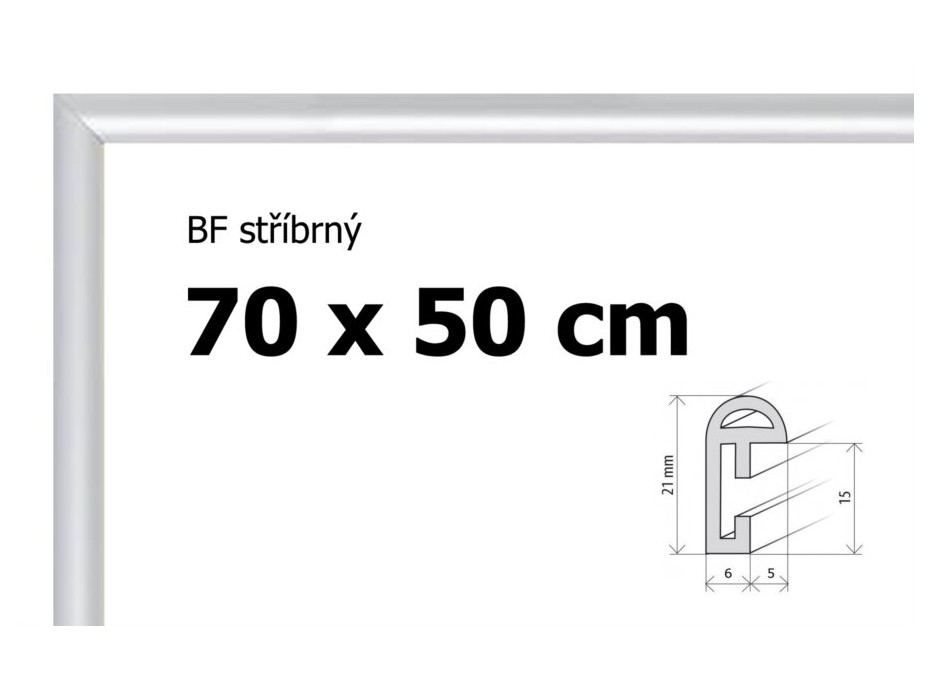 Plastový rám na puzzle 70x50 cm - strieborný
