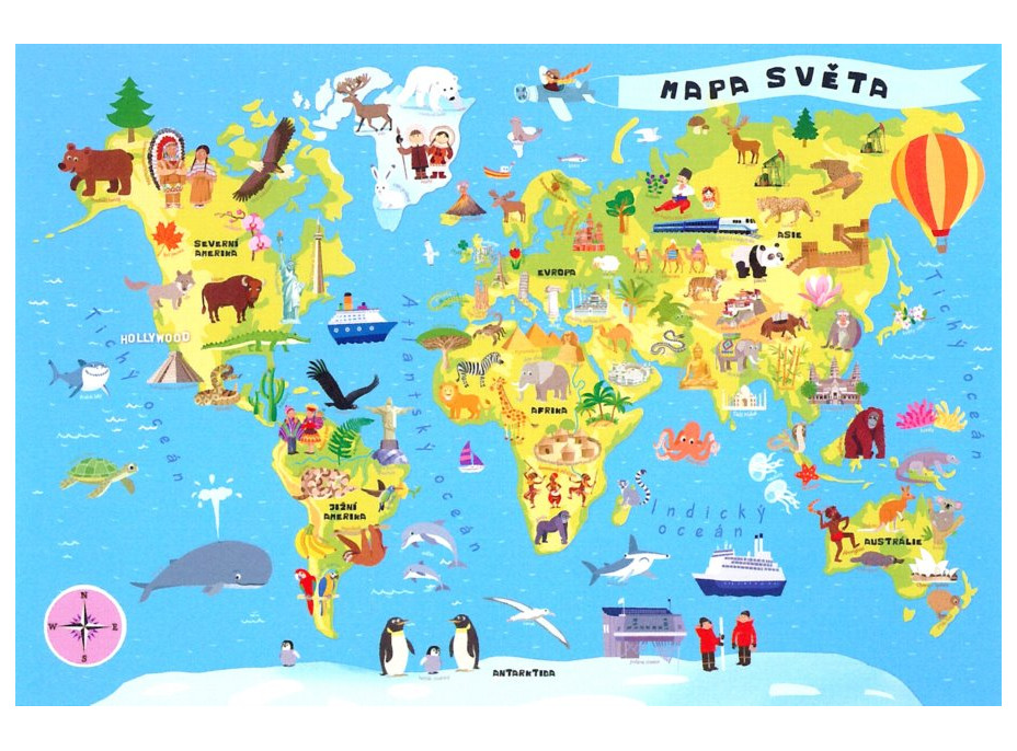Puzzle Mapa sveta - 100 dielikov