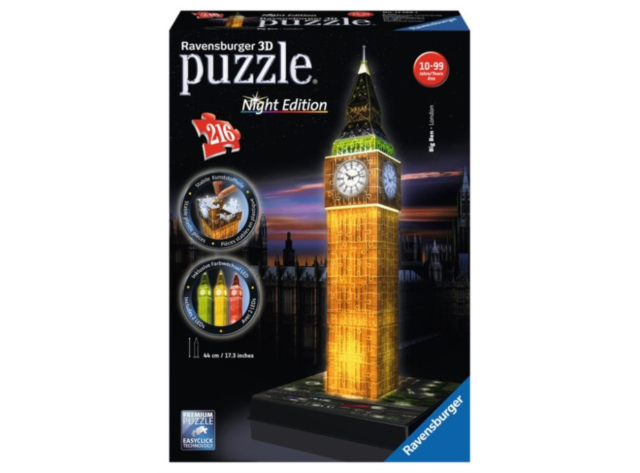 Svietiace 3D puzzle Big Ben - 216 dielikov