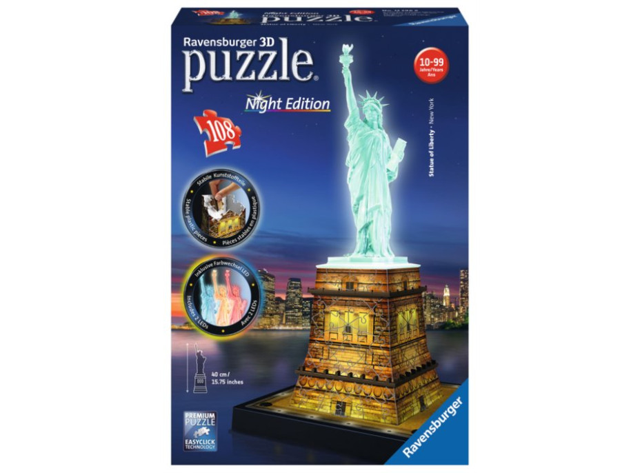 Svietiace 3D puzzle Socha Slobody - 108 dielikov