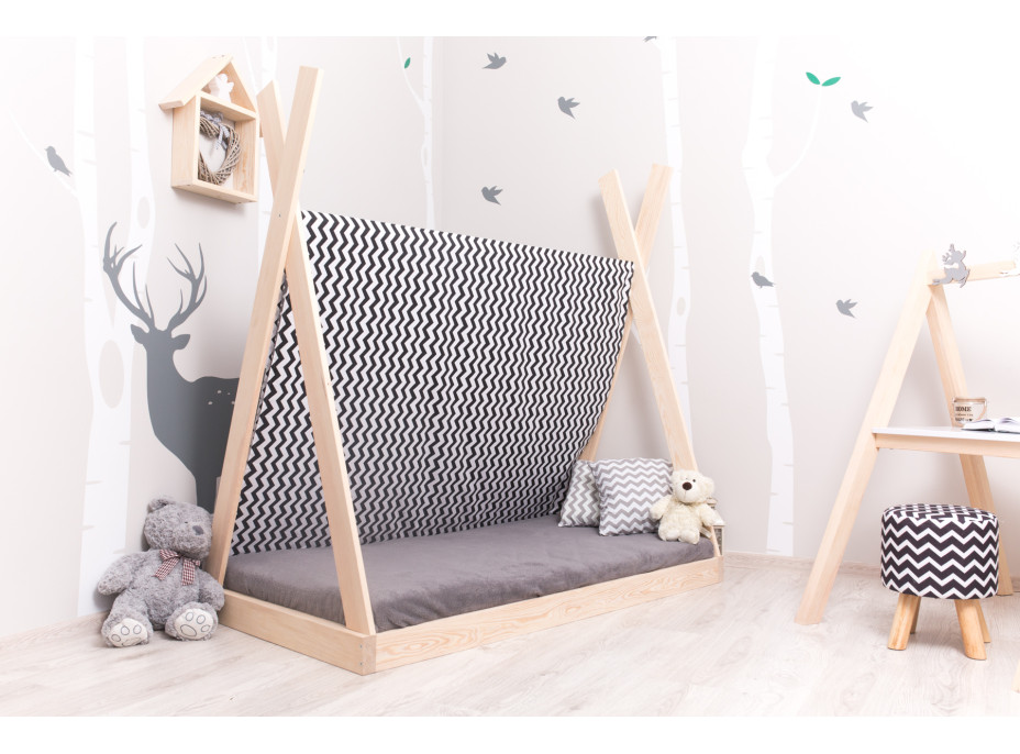 Detská posteľ z masívu DOMČEK típí APACHE 120x60 cm