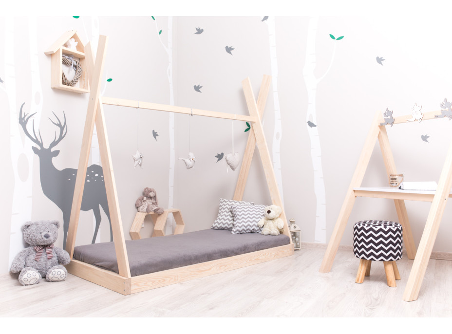 Detská posteľ z masívu DOMČEK típí APACHE 120x60 cm