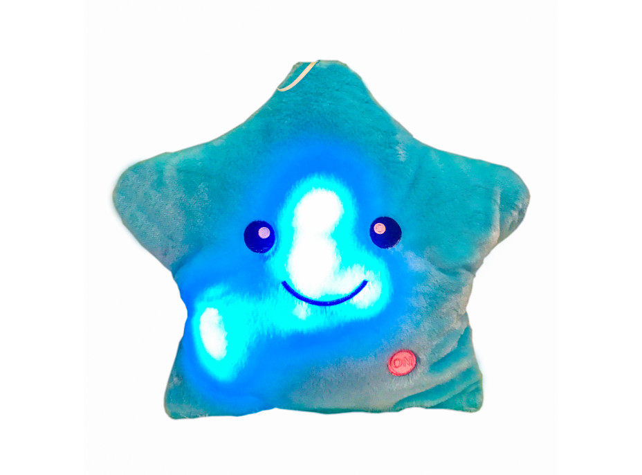 Svietiace vankúš HVIEZDA - modrý