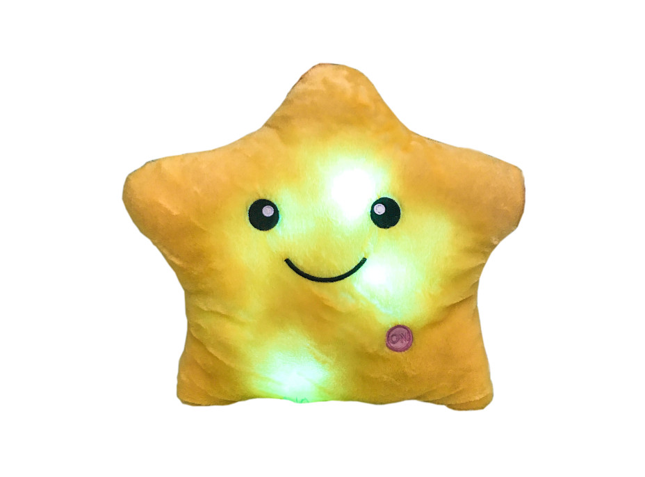 Svietiace vankúš HVIEZDA - žltý