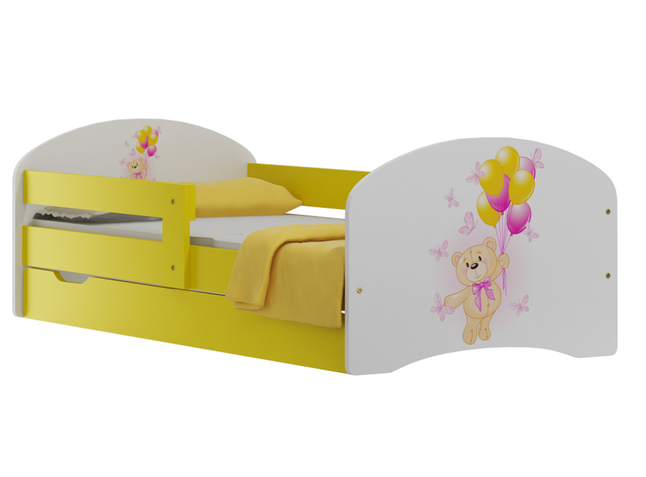 Detská posteľ so zásuvkami MACKO A MOTÝLCI 160x80 cm