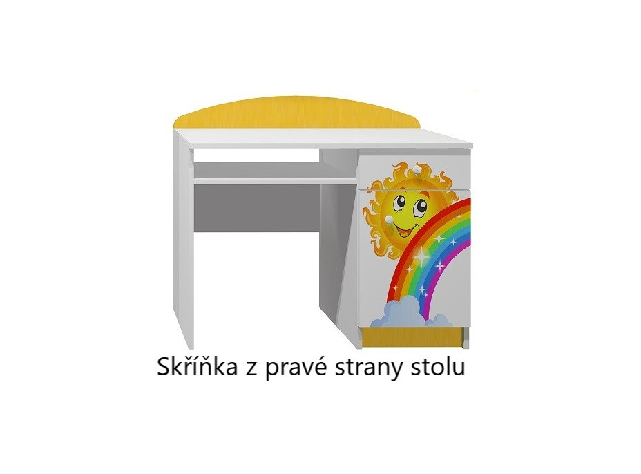 Písací stôl DÚHA A SLNIEČKO - TYP A