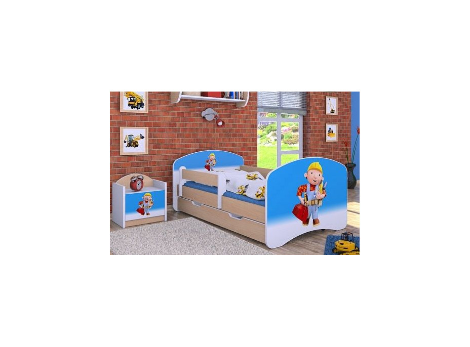 Detská posteľ so zásuvkou 140x70 BOŘEK STAVITEL
