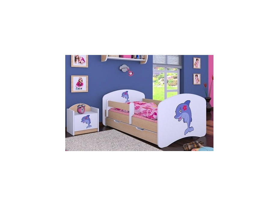 Detská posteľ so zásuvkou 140x70 DELFÍN
