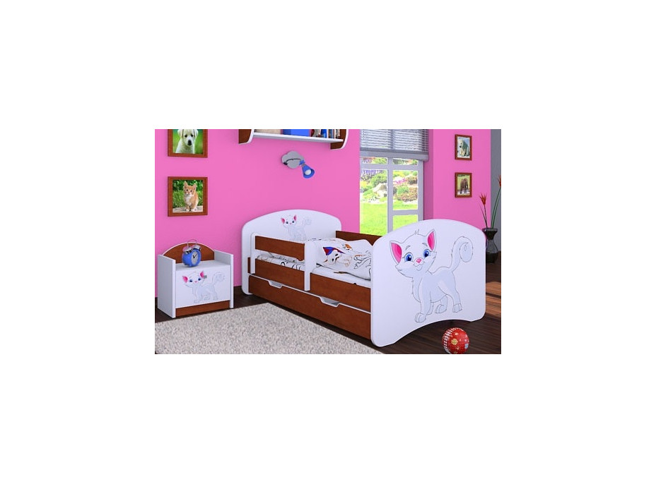 Detská posteľ so zásuvkou 140x70 MAČIČKA